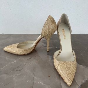 Prada Genuine Alligator Pumps, Size 36